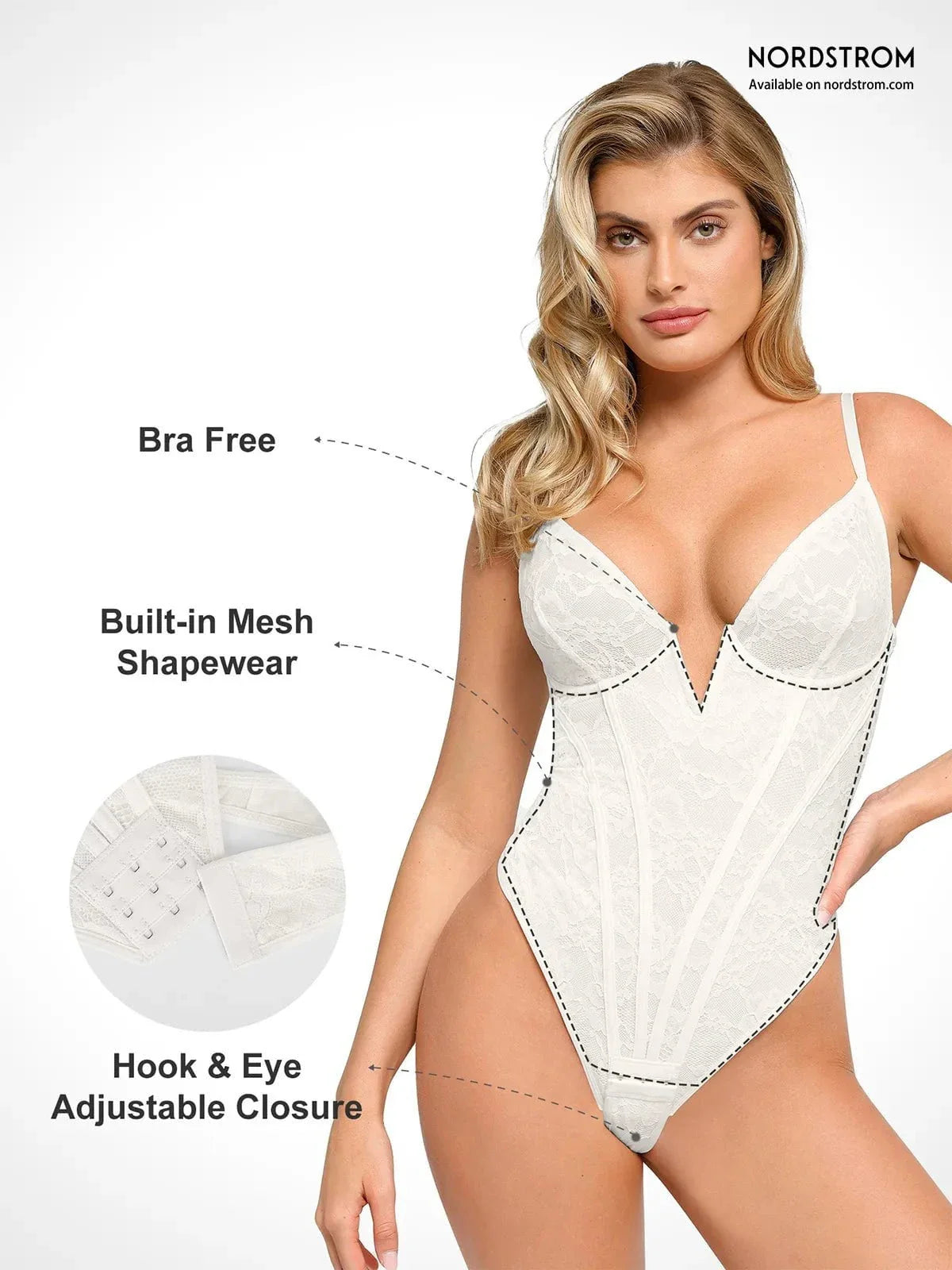 Shapewear Plunging V-Neck Lace Hourglass Corset Bodysuit