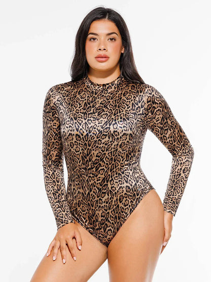 Shapewear Printed High-Waist Tummy-Control Bodysuit