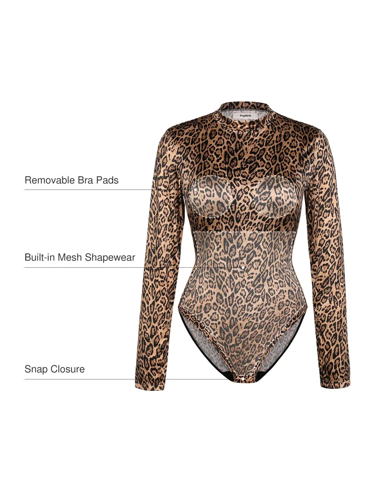 Shapewear Printed High-Waist Tummy-Control Bodysuit