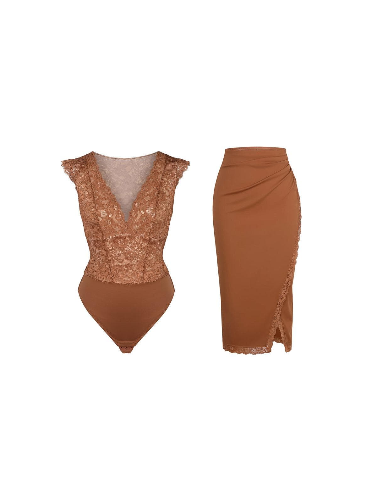 Shapewear Sculpting Lace Bodysuit or Midi Skirt or Shrug