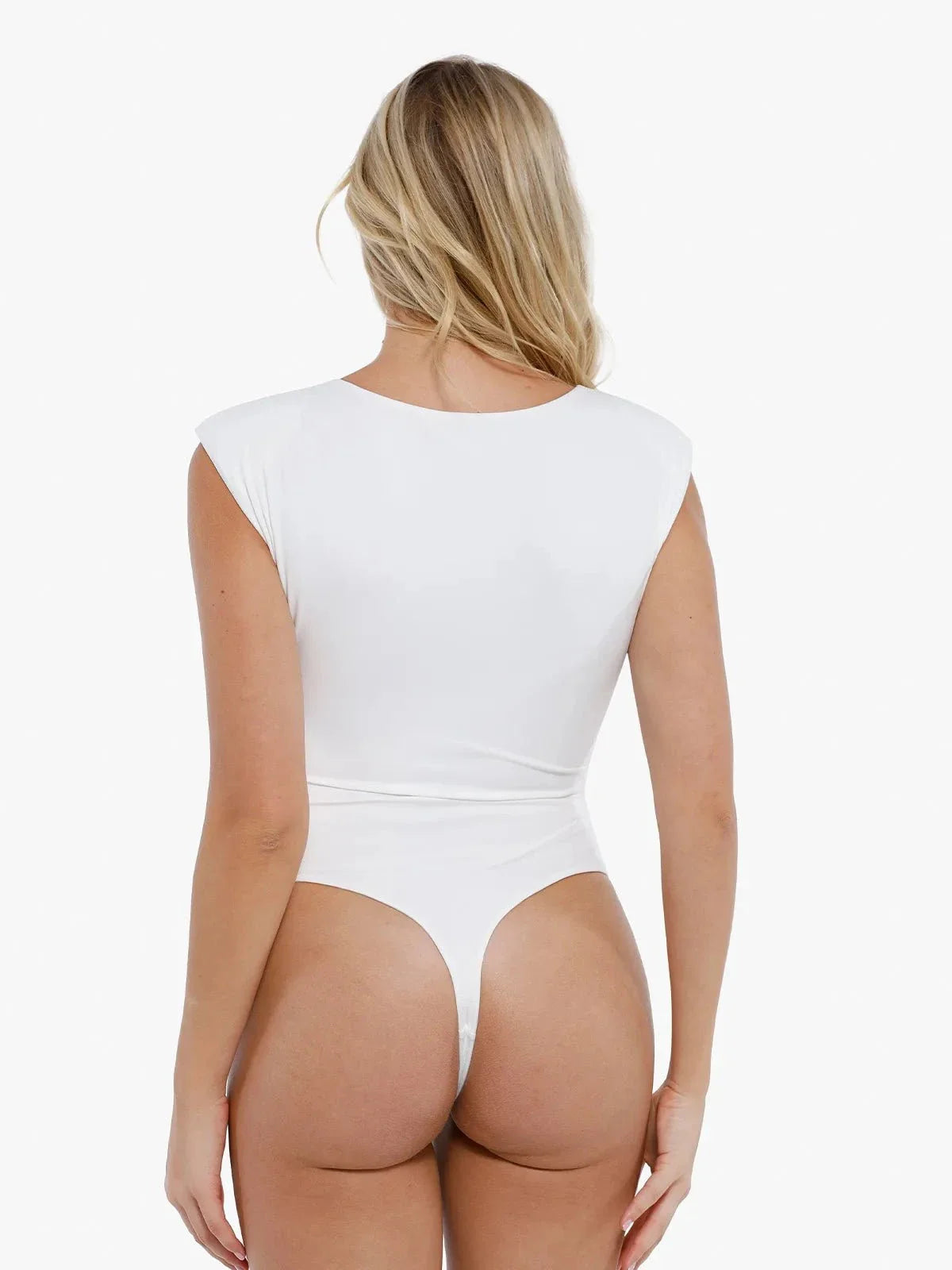 Shapewear Square Neck Padded Shoulder Slimming Bodysuit