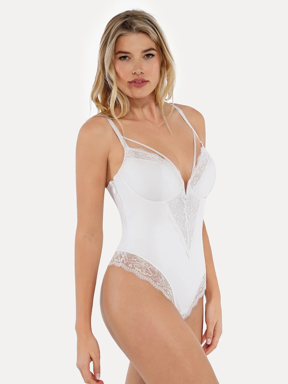 Shapewear Strappy Tummy Control Lace Inset Bodysuit