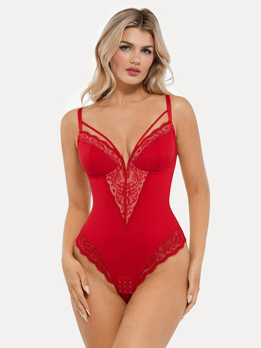Shapewear Strappy Tummy Control Lace Inset Bodysuit