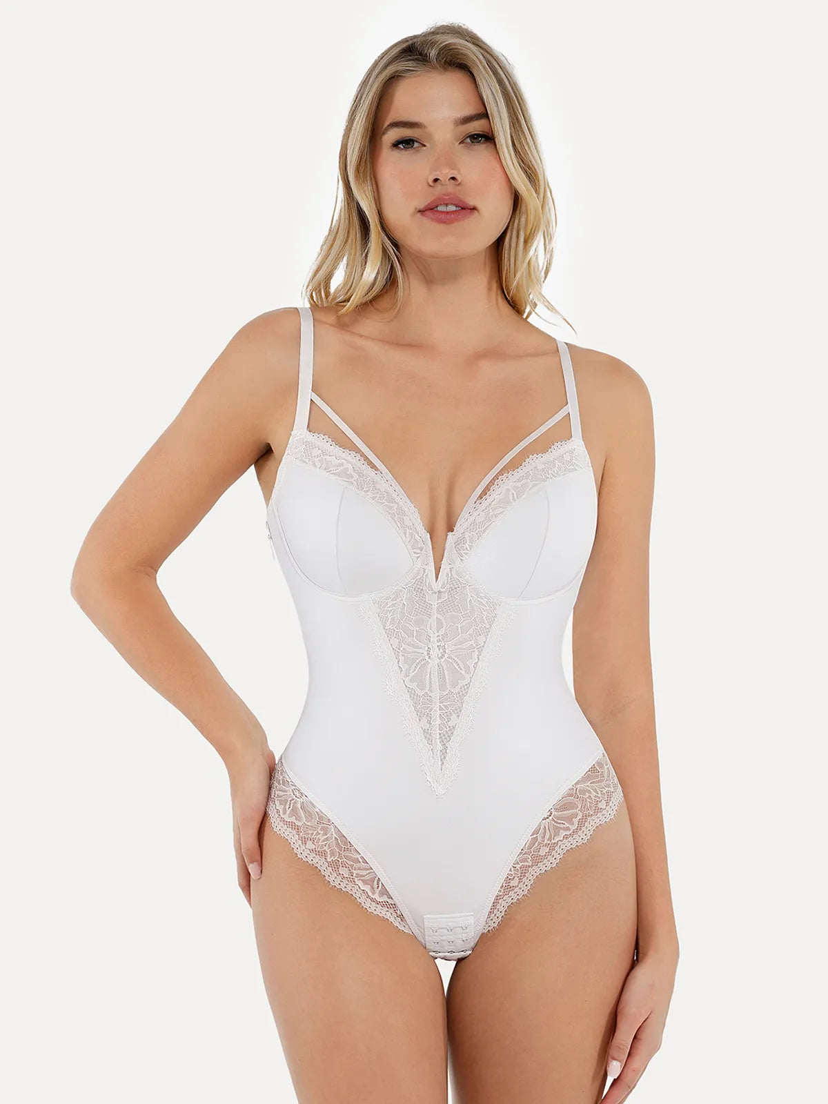 Shapewear Strappy Tummy Control Lace Inset Bodysuit