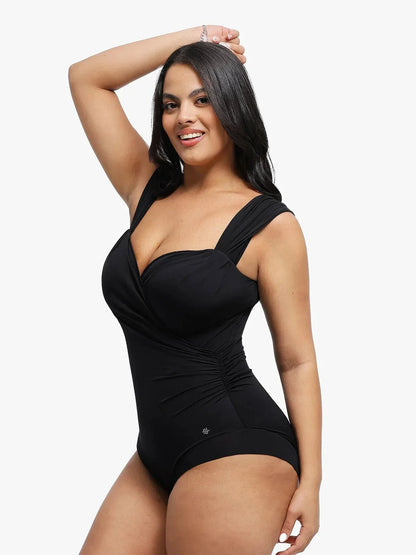 Shapewear Sweet-Heart Neckline Cap Sleeve Bodysuit