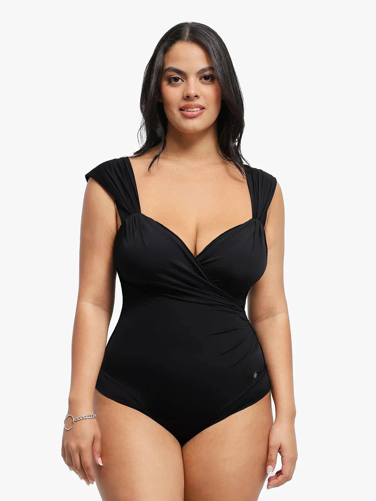 Shapewear Sweet-Heart Neckline Cap Sleeve Bodysuit
