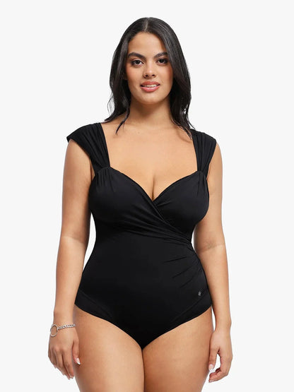 Shapewear Sweet-Heart Neckline Cap Sleeve Bodysuit