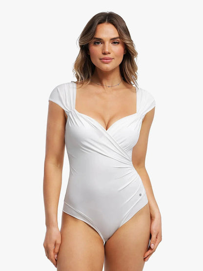 Shapewear Sweet-Heart Neckline Cap Sleeve Bodysuit