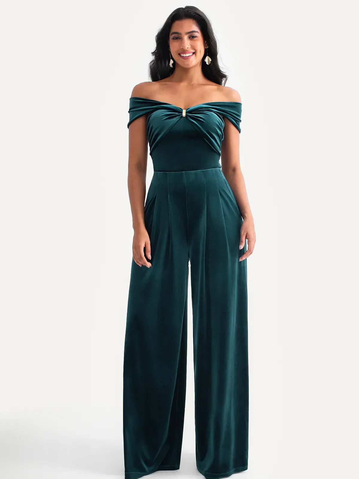 Velvet Twist Front Off-The Shoulder Sculpting Bodysuit